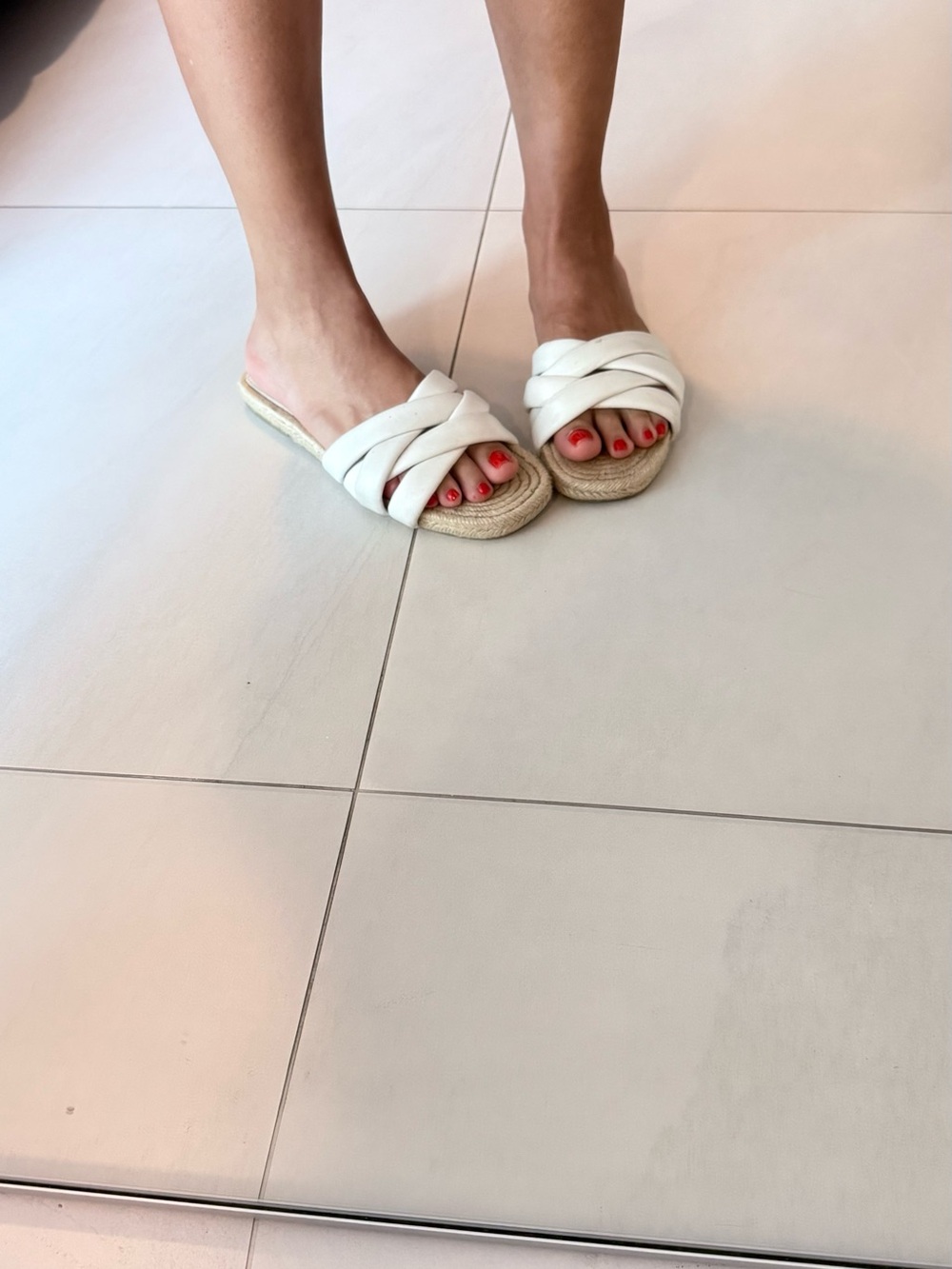 Zara White Braided Strap Espadrille Slide Sandals - Picture 3 of 3